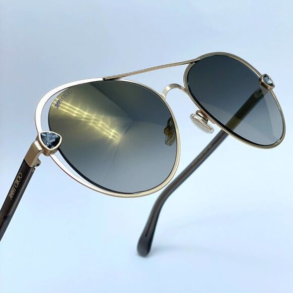 NEW JIMMY CHOO SARAH/S 0RHL FQ Gold Mirrored Women Sunglasses - Picture 5 of 11